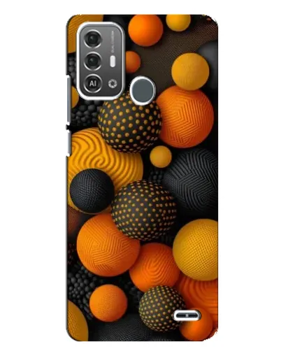 Чехол для ZTE Blade A53 Pro с картинкой «Объемные оранжевые сферы»