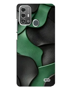 Чехол для ZTE Blade A53 Pro с картинкой «Зеленые кожаные волны»