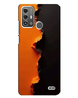 Чехол для ZTE Blade A53 Pro с картинкой «Оранжевый разлом»