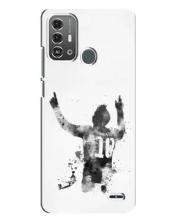 Чохол для ZTE Blade A53 Pro з картинкою «Чорно-білий силует Мессі»
