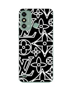 Чехол для ZTE Blade A53 с картинкой «Черно-белый узор LV»