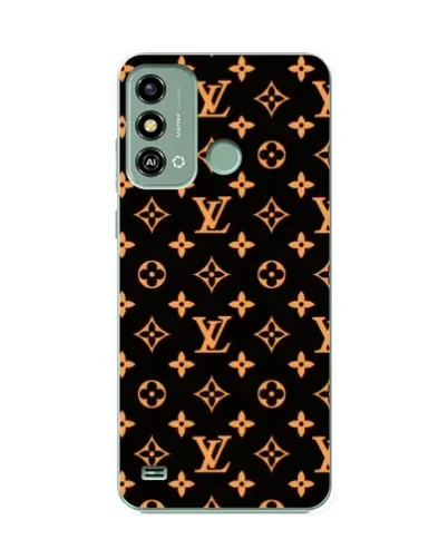 Чехол для ZTE Blade A53 с картинкой «Золотая монограмма LV»