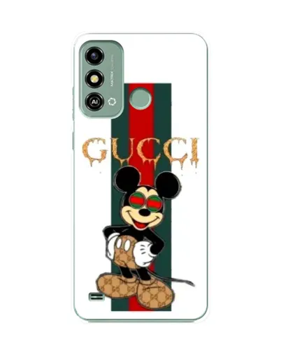 Чехол для ZTE Blade A53 с картинкой «Микки Маус Gucci — полосы»