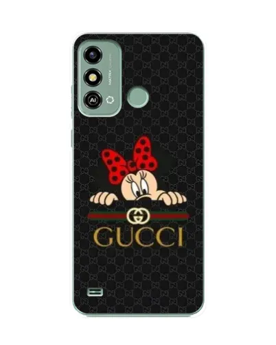 Чехол для ZTE Blade A53 с картинкой «Минни Маус Gucci — черный»