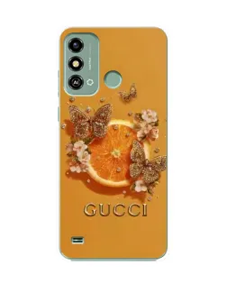 Чехол для ZTE Blade A53 с картинкой «Gucci — золотые бабочки»