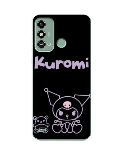 Чехол для ZTE Blade A53 с картинкой «Kuromi — черный минимализм»