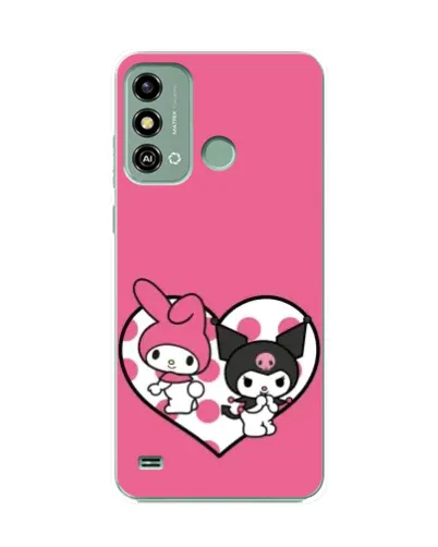 Чехол для ZTE Blade A53 с картинкой «Kuromi и My Melody»