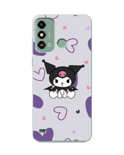 Чехол для ZTE Blade A53 с картинкой «Kuromi и лавандовые сердца»