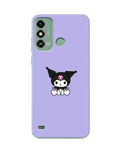Чехол для ZTE Blade A53 с картинкой «Kuromi — фиолетовый минимализм»
