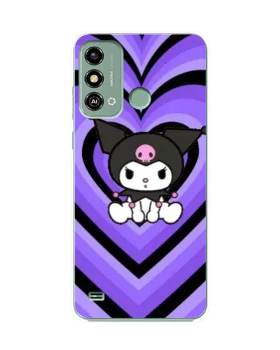 Чехол для ZTE Blade A53 с картинкой «Kuromi и фиолетовые сердца»