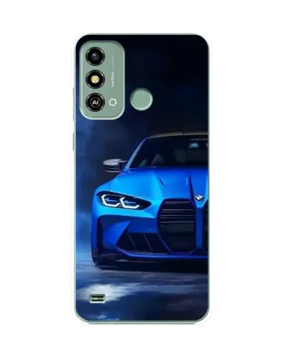 Чехол для ZTE Blade A53 с картинкой «Голубая BMW M4»
