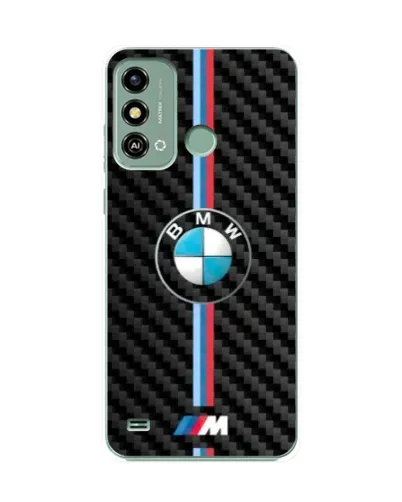 Чехол для ZTE Blade A53 с картинкой «Эмблема BMW и карбон»