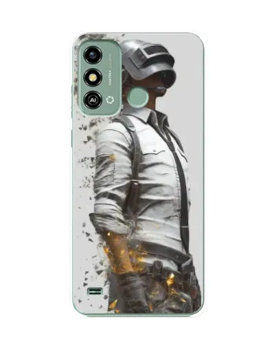 Чехол для ZTE Blade A53 с картинкой «PUBG — боец в пыли»