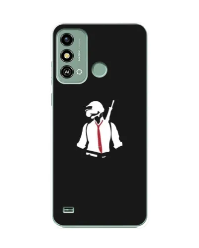 Чехол для ZTE Blade A53 с картинкой «PUBG — силуэт воина»