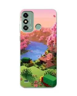 Чохол для ZTE Blade A53 з картинкою «Рожеве дерево Minecraft»