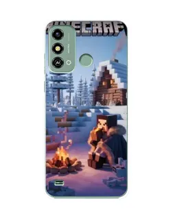 Чохол для ZTE Blade A53 з картинкою «Зимовий Minecraft»