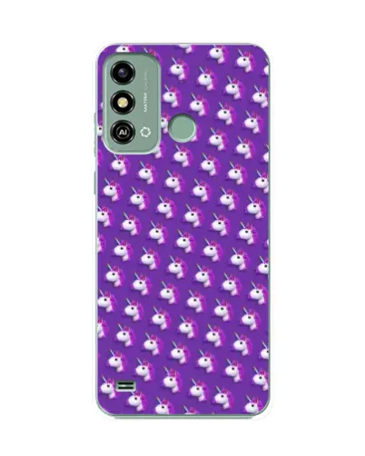 Чехол для ZTE Blade A53 с картинкой «Единороги на фиолетовом»