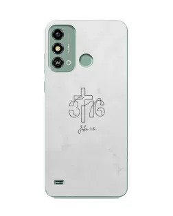 Чехол для ZTE Blade A53 с картинкой «Иоанна 3:16 Крест»