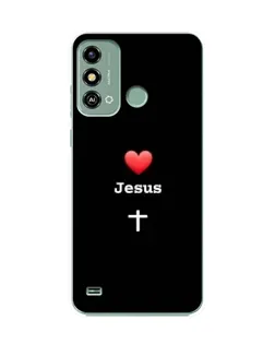 Чехол для ZTE Blade A53 с картинкой «Сердце - Jesus»