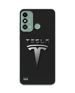Чехол для ZTE Blade A53 с картинкой «Стальной логотип Tesla»