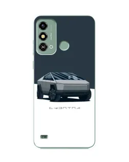Чехол для ZTE Blade A53 с картинкой «Серебристый Cybertruck Tesla»