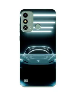 Чехол для ZTE Blade A53 с картинкой «Tesla в неоне»