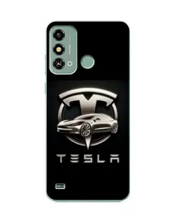 Чехол для ZTE Blade A53 с картинкой «Tesla — серебристое авто»
