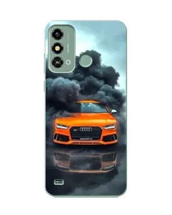 Чехол для ZTE Blade A53 с картинкой «Audi в облаках дыма»