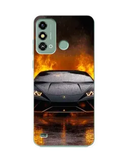 Чехол для ZTE Blade A53 с картинкой «Lamborghini в огне»
