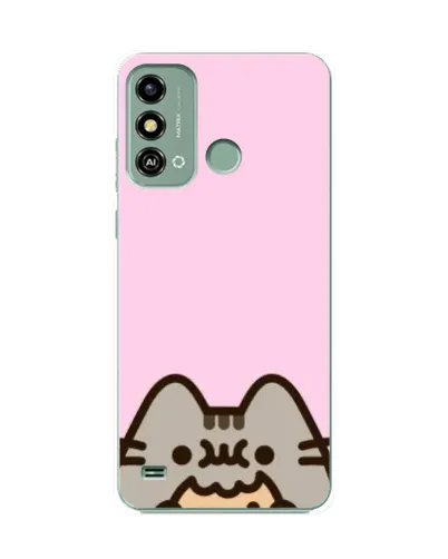 Чехол для ZTE Blade A53 с картинкой «Pusheen и печенье»