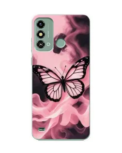 Чехол для ZTE Blade A53 с картинкой «Бабочка в дыму»