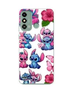 Чехол для ZTE Blade A53 с картинкой «Стикеры Stitch и Angel»