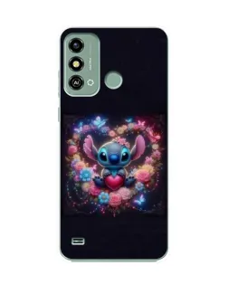 Чехол для ZTE Blade A53 с картинкой «Stitch в цветах»