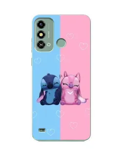 Чехол для ZTE Blade A53 с картинкой «Stitch и Angel Love»