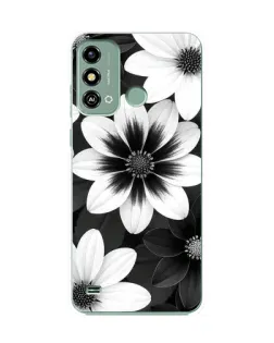 Чехол для ZTE Blade A53 с картинкой «Монохромные астры»
