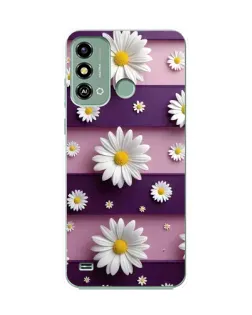 Чехол для ZTE Blade A53 с картинкой «Ромашки на фиолетовом»