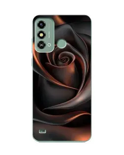 Чехол для ZTE Blade A53 с картинкой «Шелковая черная роза»