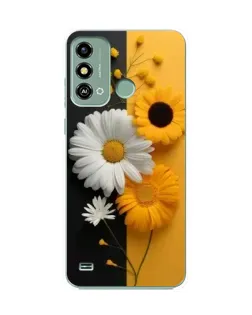 Чехол для ZTE Blade A53 с картинкой «Подсолнух и ромашка»