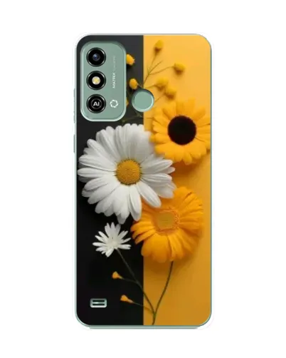 Чехол для ZTE Blade A53 с картинкой «Подсолнух и ромашка»