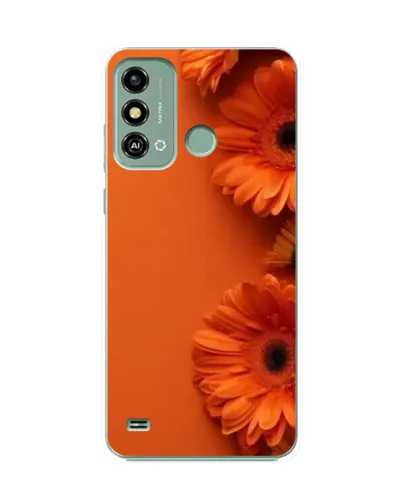 Чехол для ZTE Blade A53 с картинкой «Оранжевые герберы»