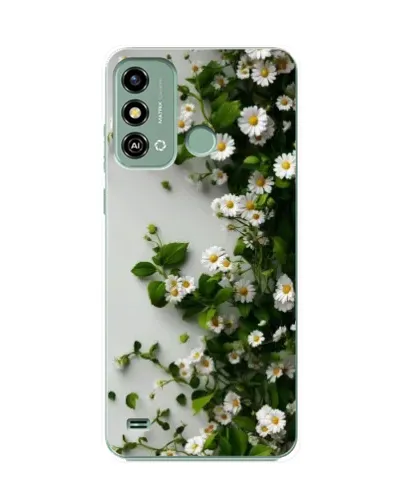 Чехол для ZTE Blade A53 с картинкой «Ветка мелких белых цветов»