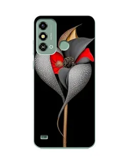 Чехол для ZTE Blade A53 с картинкой «Серебряный фантазийный цветок»