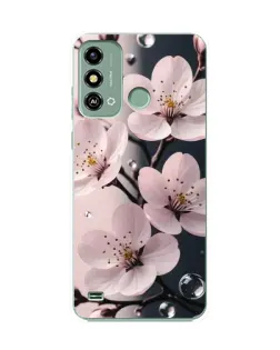 Чехол для ZTE Blade A53 с картинкой «Нежная сакура и капли»