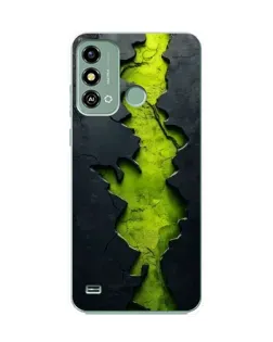 Чехол для ZTE Blade A53 с картинкой «Салатовый разлом скалы»