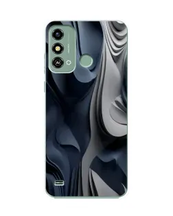 Чехол для ZTE Blade A53 с картинкой «Объемные синие складки»