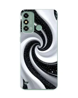 Чехол для ZTE Blade A53 с картинкой «Черно-белая спираль»