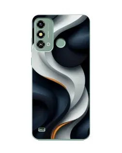 Чехол для ZTE Blade A53 с картинкой «Объемные черно-белые ленты»