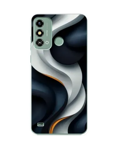 Чехол для ZTE Blade A53 с картинкой «Объемные черно-белые ленты» Чехол для ZTE Blade A53 с картинкой «Объемные черно-белые ленты»