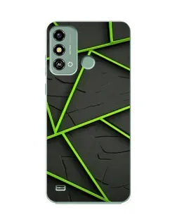 Чехол для ZTE Blade A53 с картинкой «Зеленые геометрические линии»