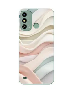 Чехол для ZTE Blade A53 с картинкой «Пастельные нежные волны»